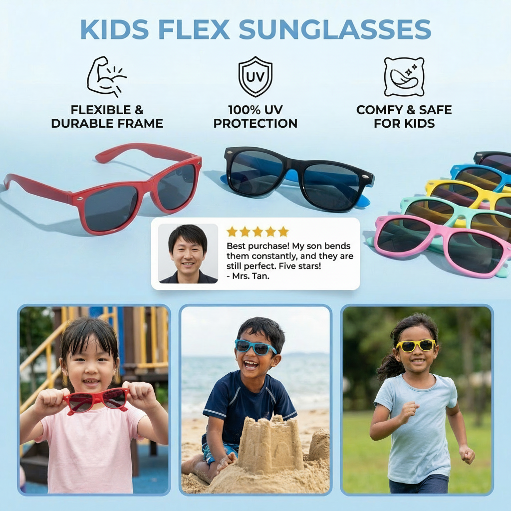 Kids Flex Sunglasses with Flexible and Durable Frame