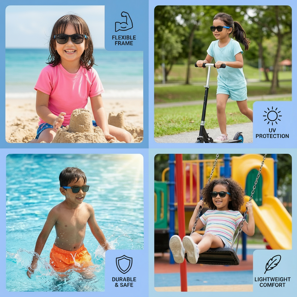 Kids Flex Sunglasses with Flexible and Durable Frame