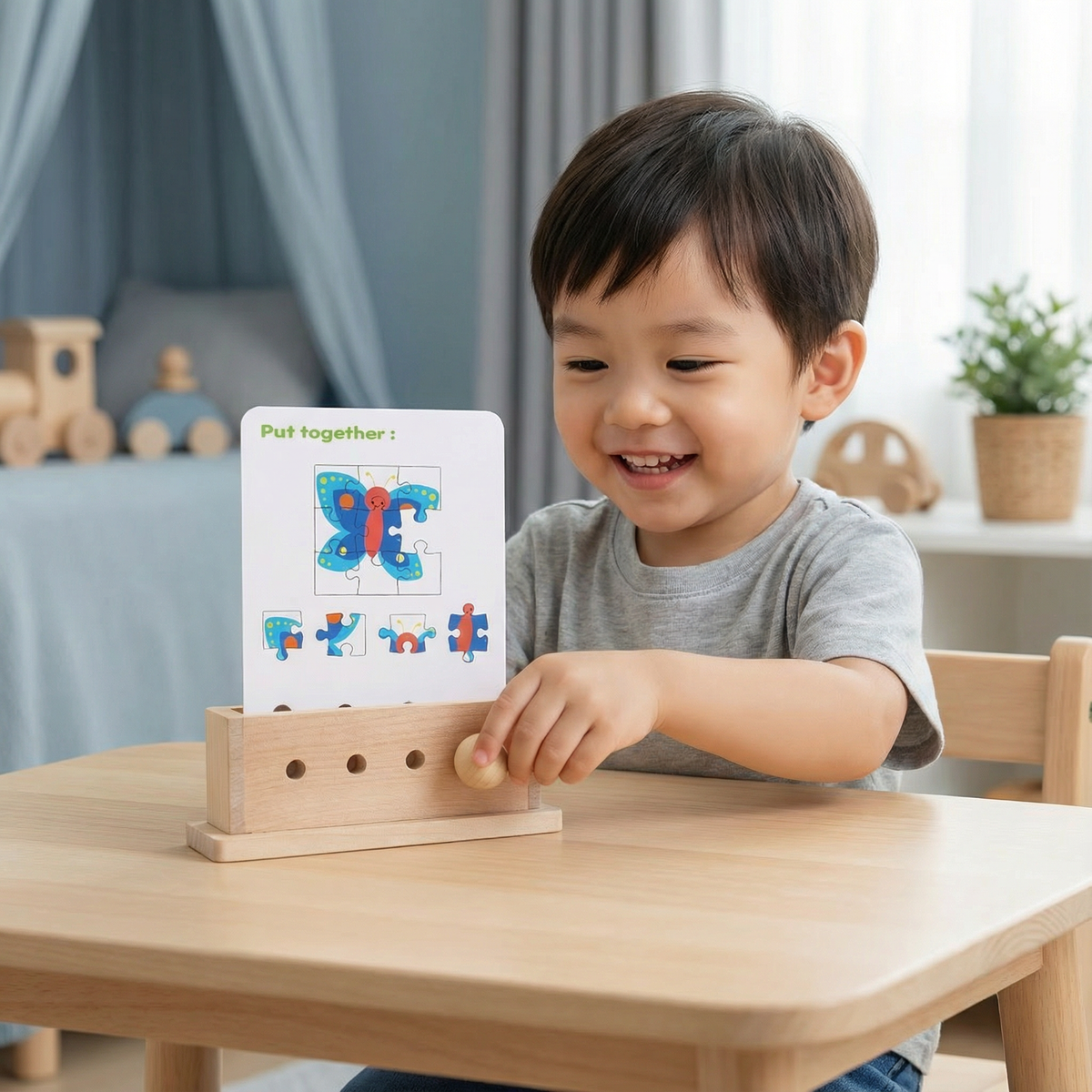 Wooden Logic Decoding Learning Game for Children - Promoting Early Skills