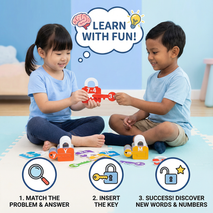 Letters and Math Locks and Keys Learning Game