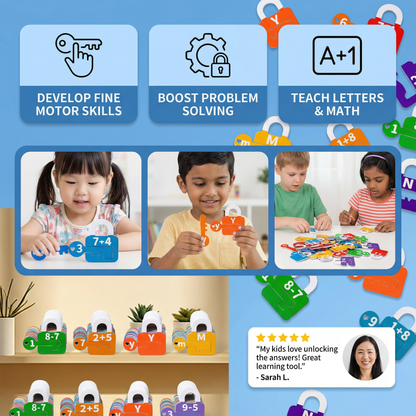 Letters and Math Locks and Keys Learning Game
