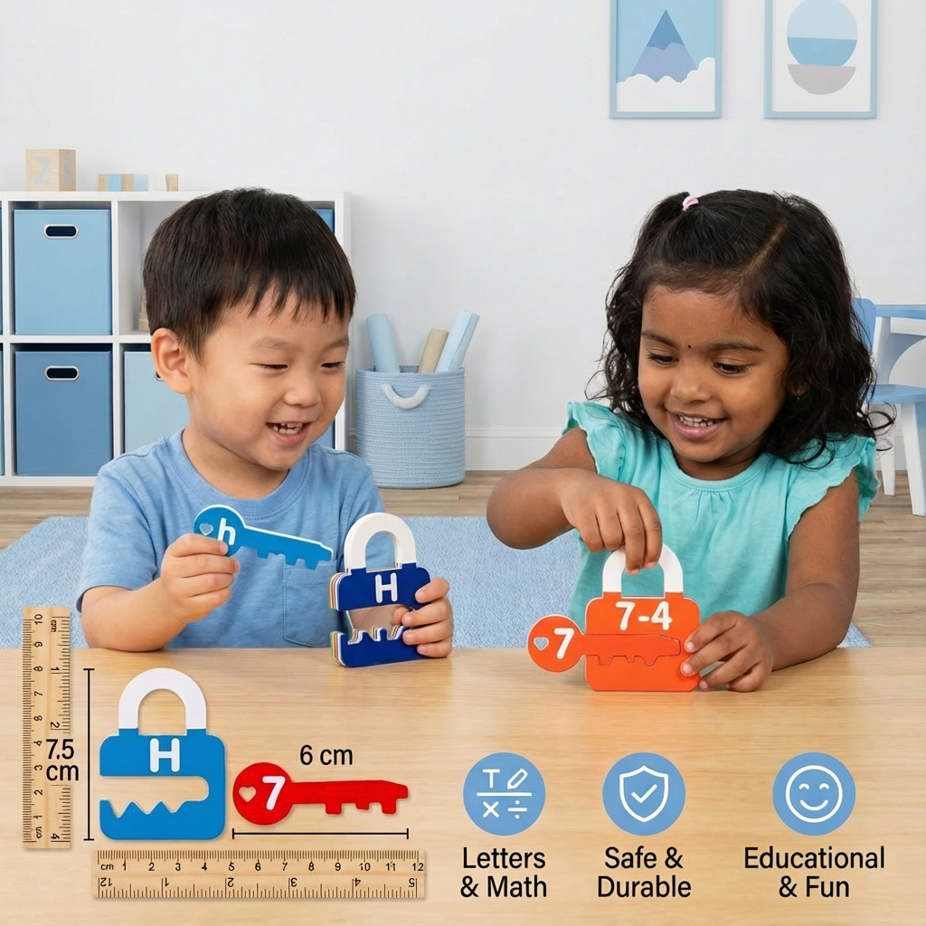 Letters and Math Locks and Keys Learning Game