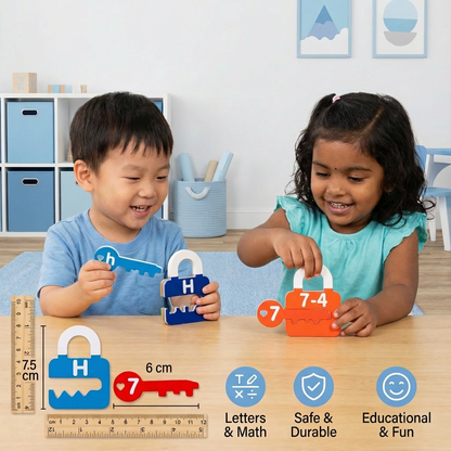 Letters and Math Locks and Keys Learning Game