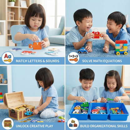 Letters and Math Locks and Keys Learning Game