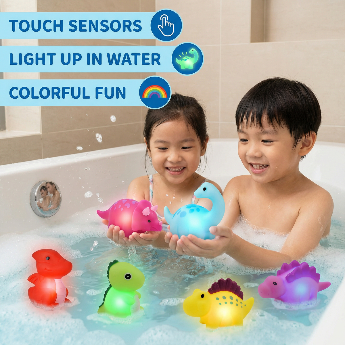 Glowing Bath Dinosaur Toy