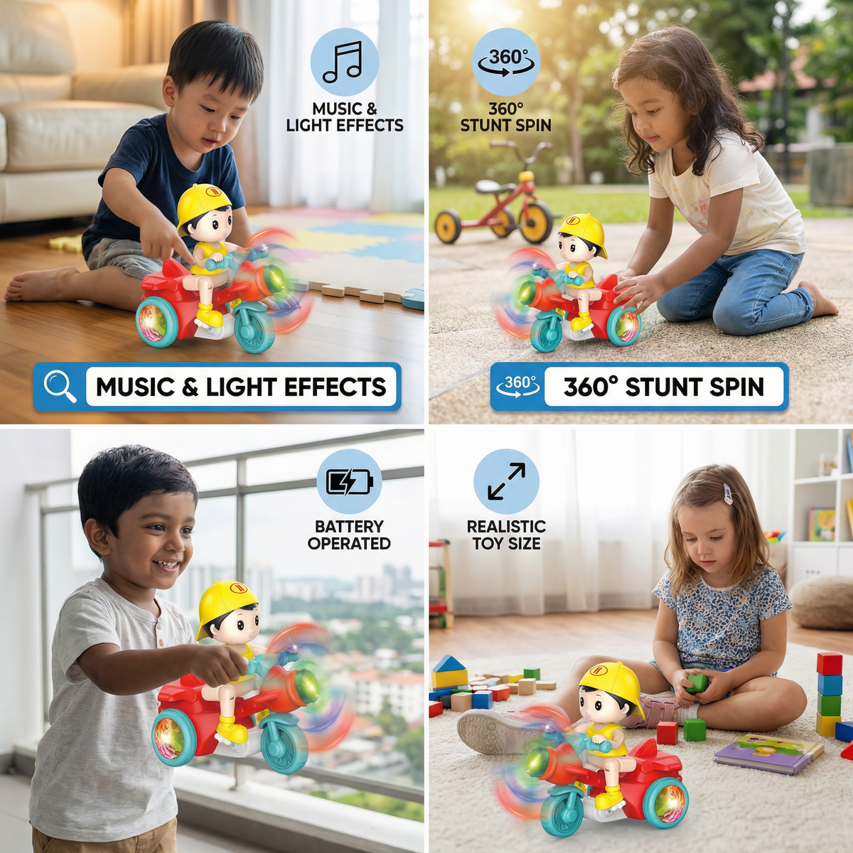 Light-Up Musical Kids’ Stunt Scooter Toy