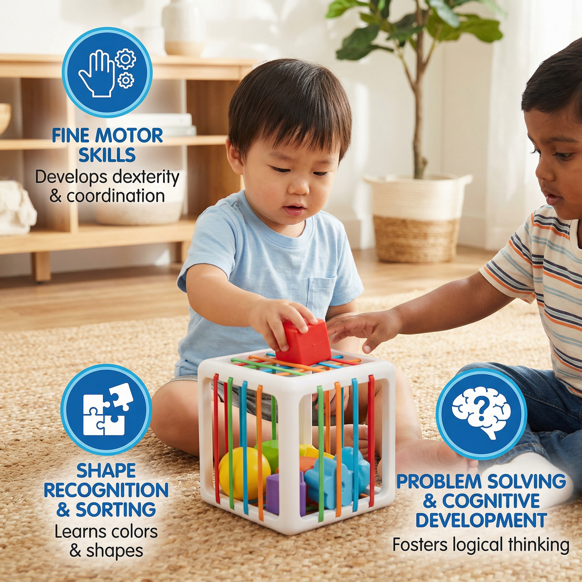 Montessori Shape Box – Sorting & Motor Skills Game