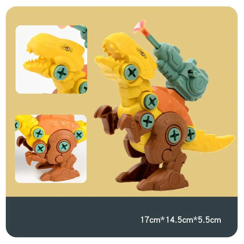 Dinosaur Screw Toy Set with Suction Cup Cannon