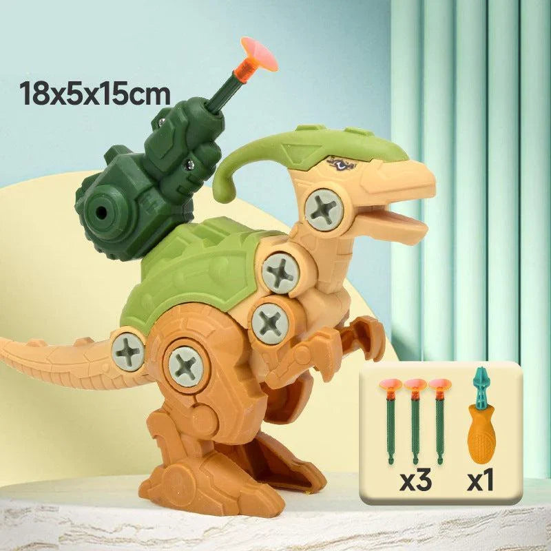 Dinosaur Screw Toy Set with Suction Cup Cannon